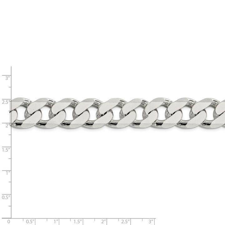 Silver Polished 16.20-mm Solid Curb Link Chain