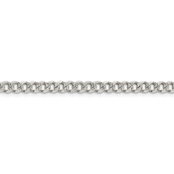 Silver 4.50-mm Solid Pave Link Curb Chain