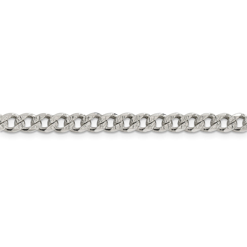 Silver 5.50-mm Solid Pave Link Curb Chain
