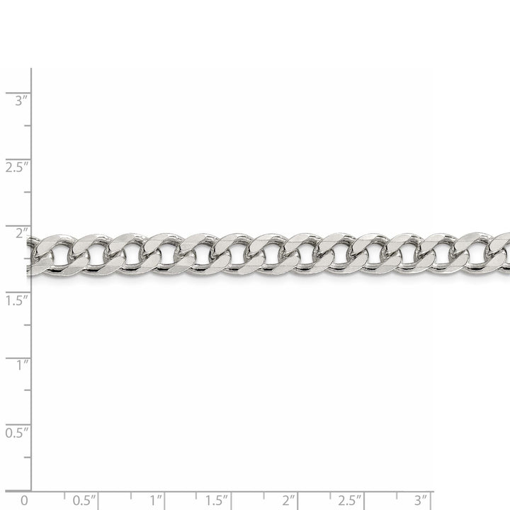 Silver 8.00-mm Solid Pave Link Curb Chain