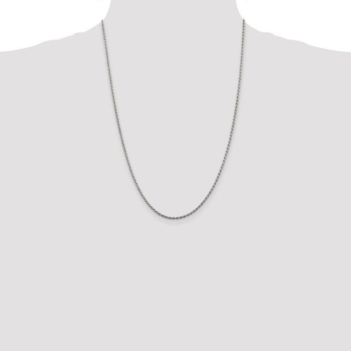 Silver Polished D.C 1.75-mm Solid Rope Chain