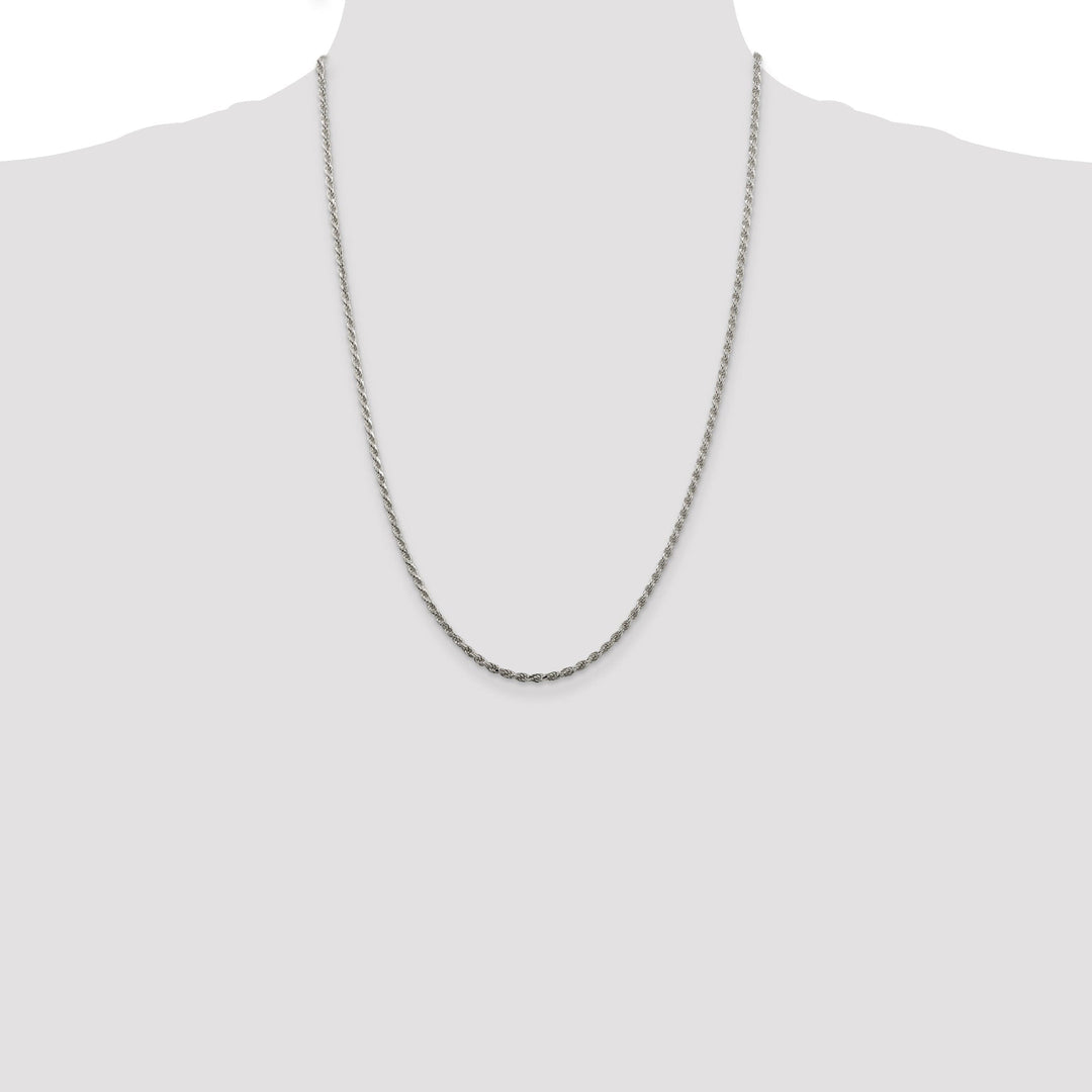 Silver Polished D.C 2.25-mm Solid Rope Chain