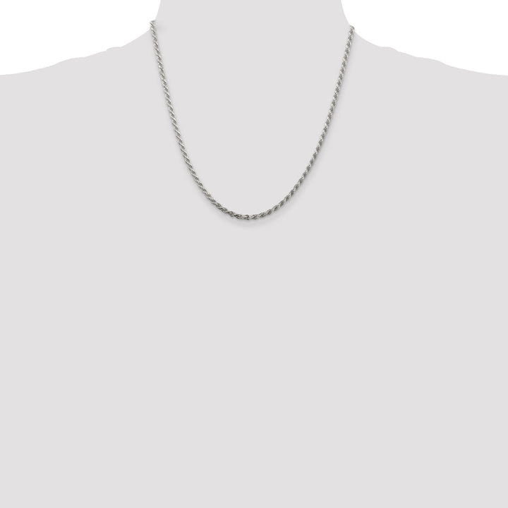 Silver Polished D.C 2.75-mm Solid Rope Chain