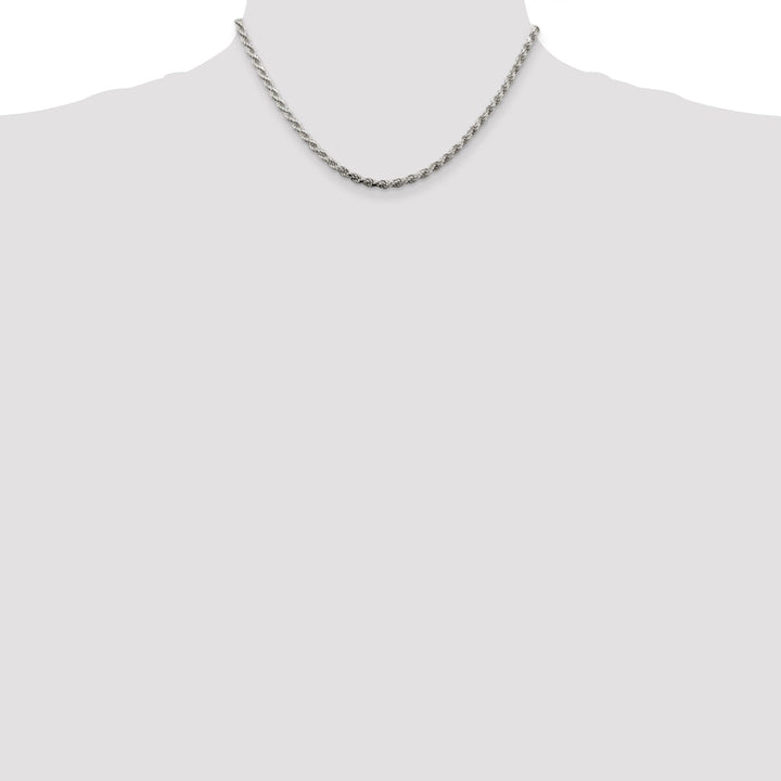 Silver Polished D.C 3.00-mm Solid Rope Chain