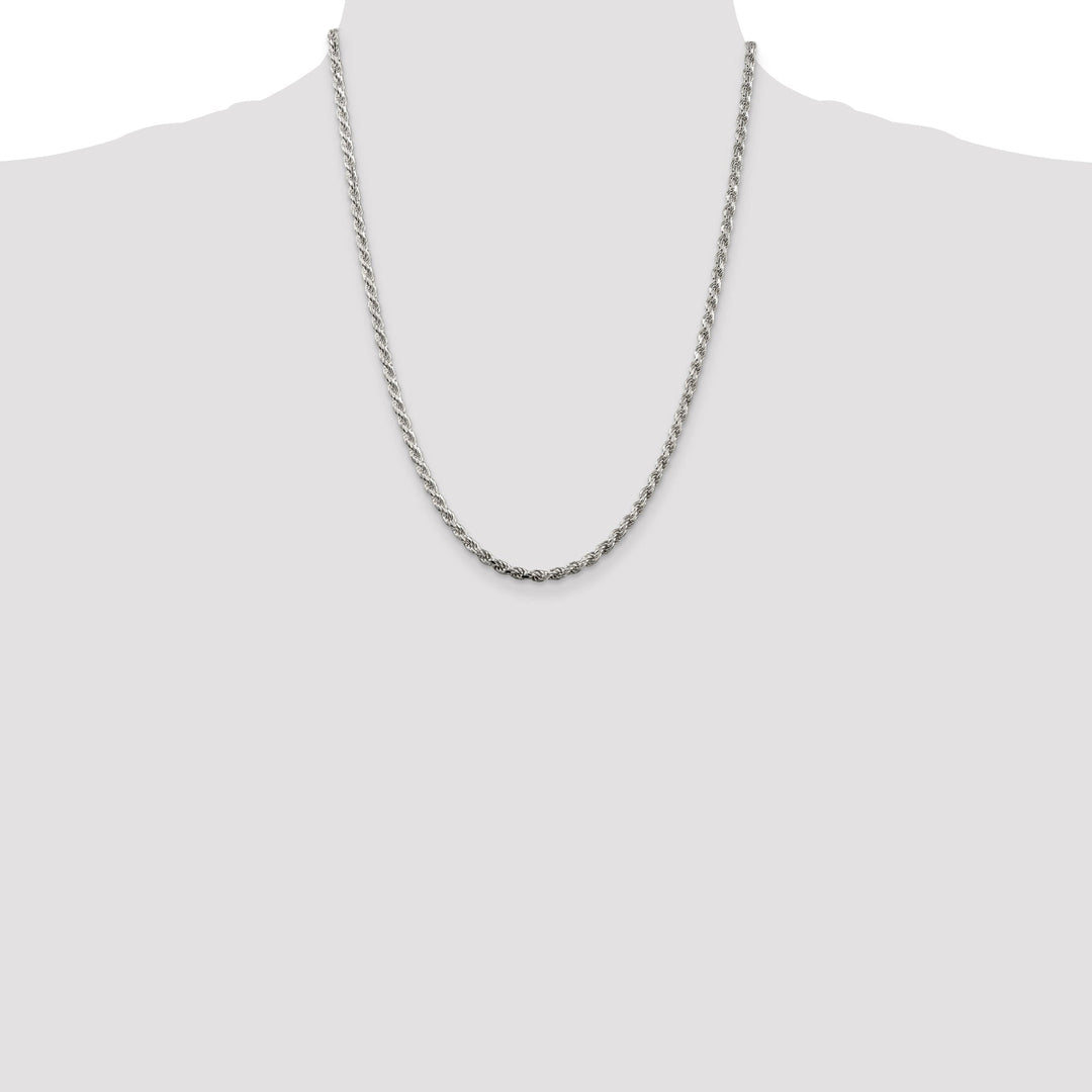 Silver Polished D.C 3.00-mm Solid Rope Chain