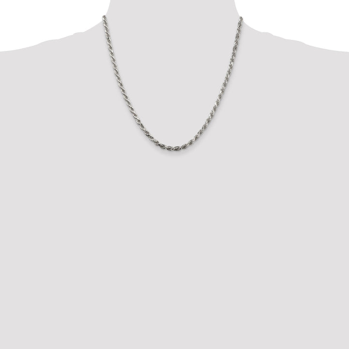 Silver Polished D.C 3.50-mm Solid Rope Chain