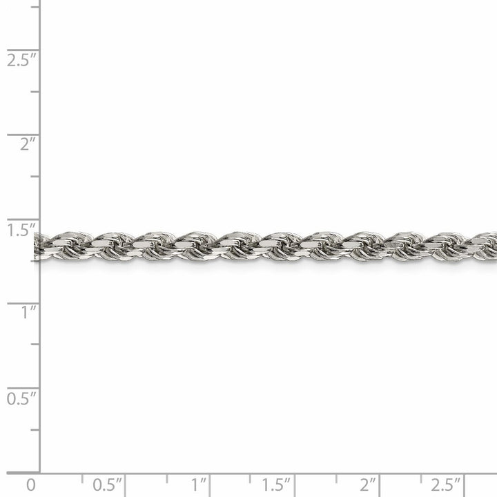 Silver Polished D.C 4.25-mm Solid Rope Chain