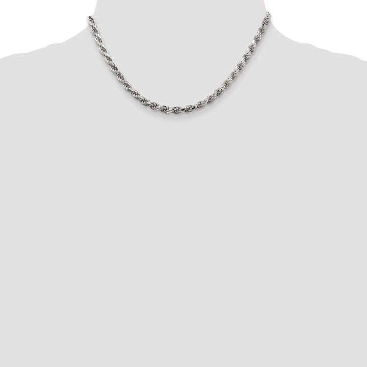 Silver Polished D.C 4.75-mm Solid Rope Chain