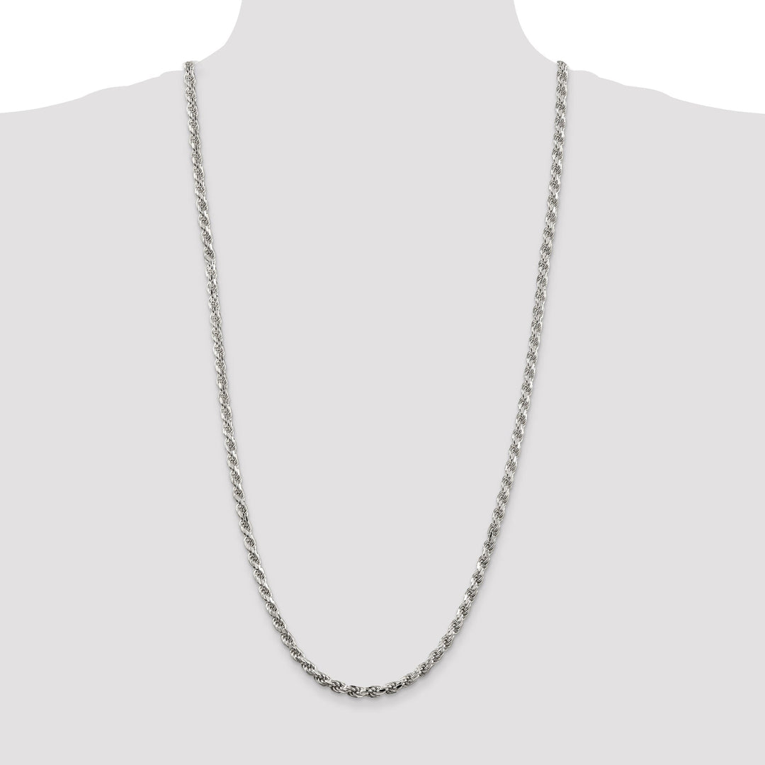 Silver Polished D.C 4.75-mm Solid Rope Chain