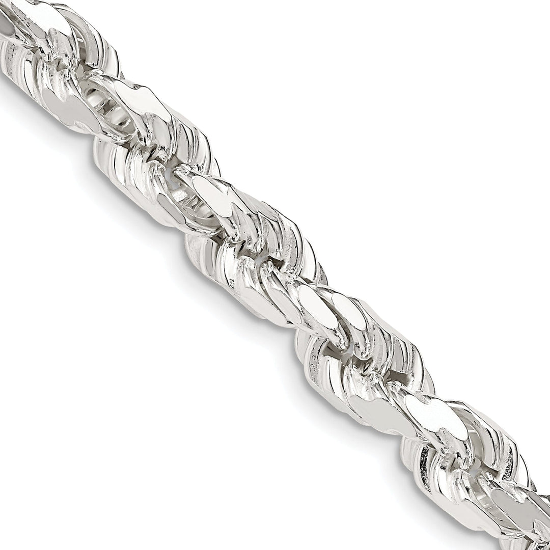 Silver Polished D.C 8 Sides 7.00-mm Rope Chain