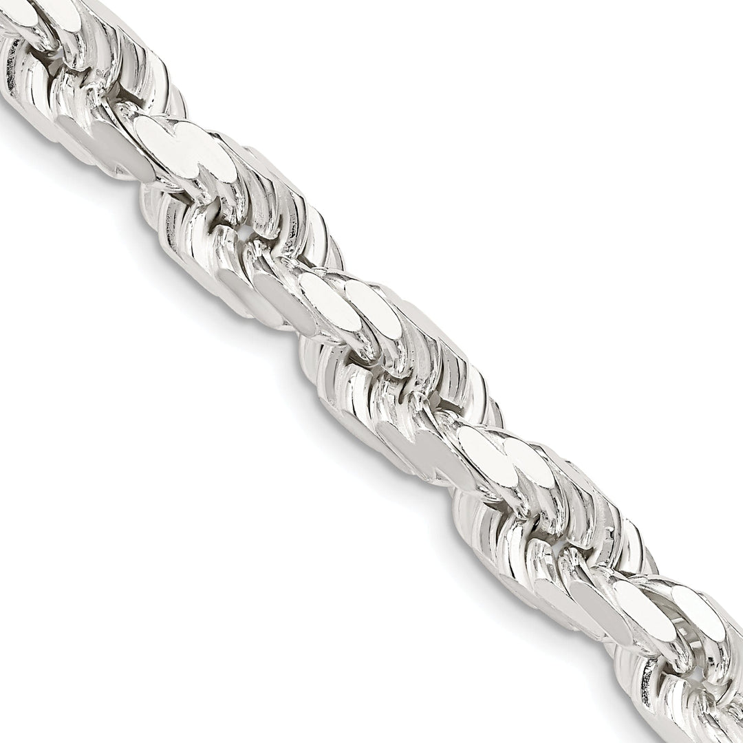 Silver Polished D.C 8.00-mm Solid Rope Chain
