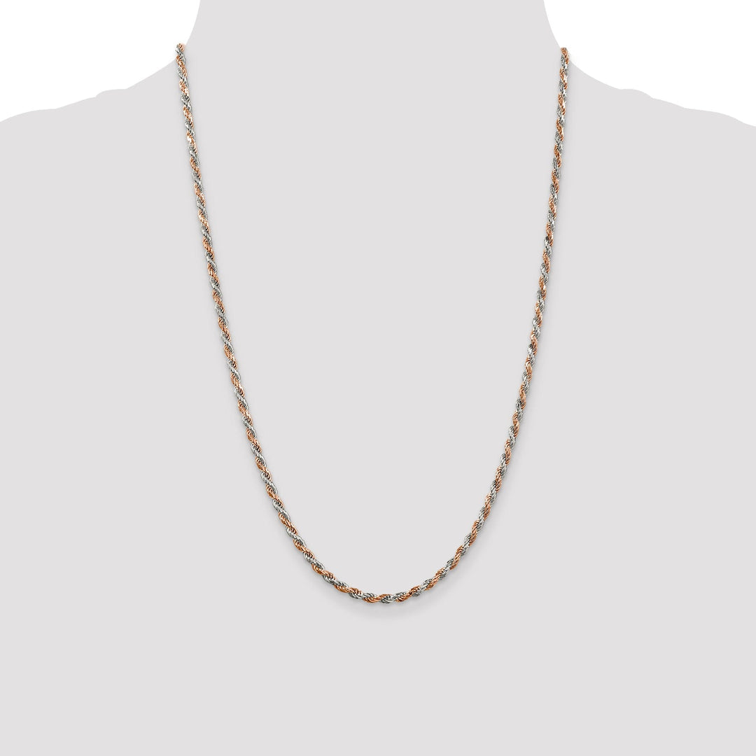 Silver 2.50-mm Rose Vermeil D.C Rope Chain