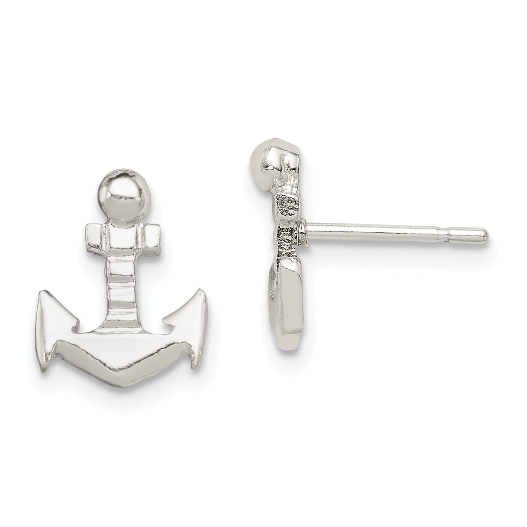 Sterling Silver Anchor Mini Earrings