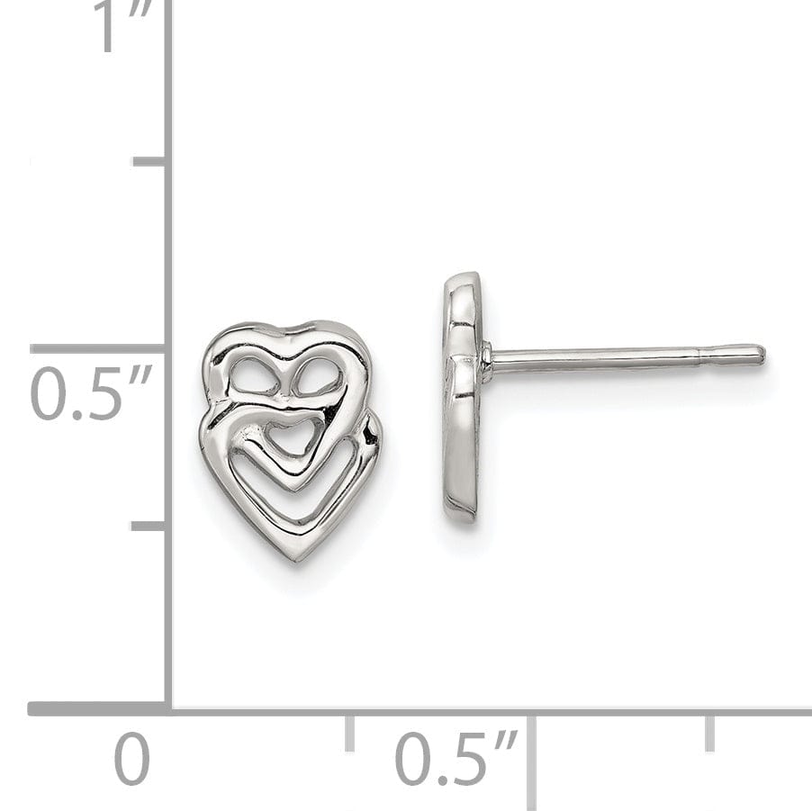 Sterling Silver Hearts Combined Mini Earrings