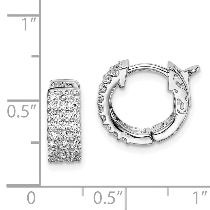 Sterling Silver CZ Small Hoop Earrings