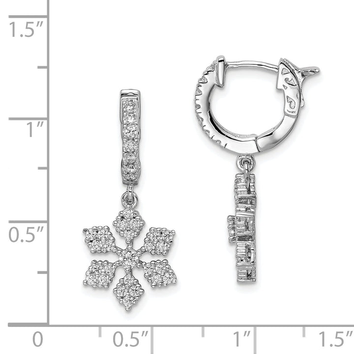Sterling Silver Hoop Snowflake Earrings