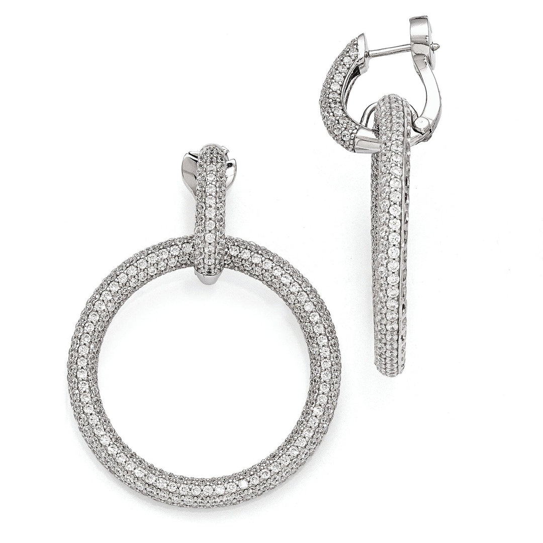 Sterling Silver CZ Hoop Earrings