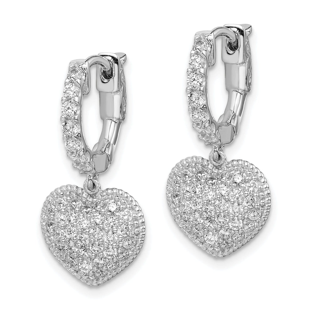 Sterling Silver Hoop Heart Earrings