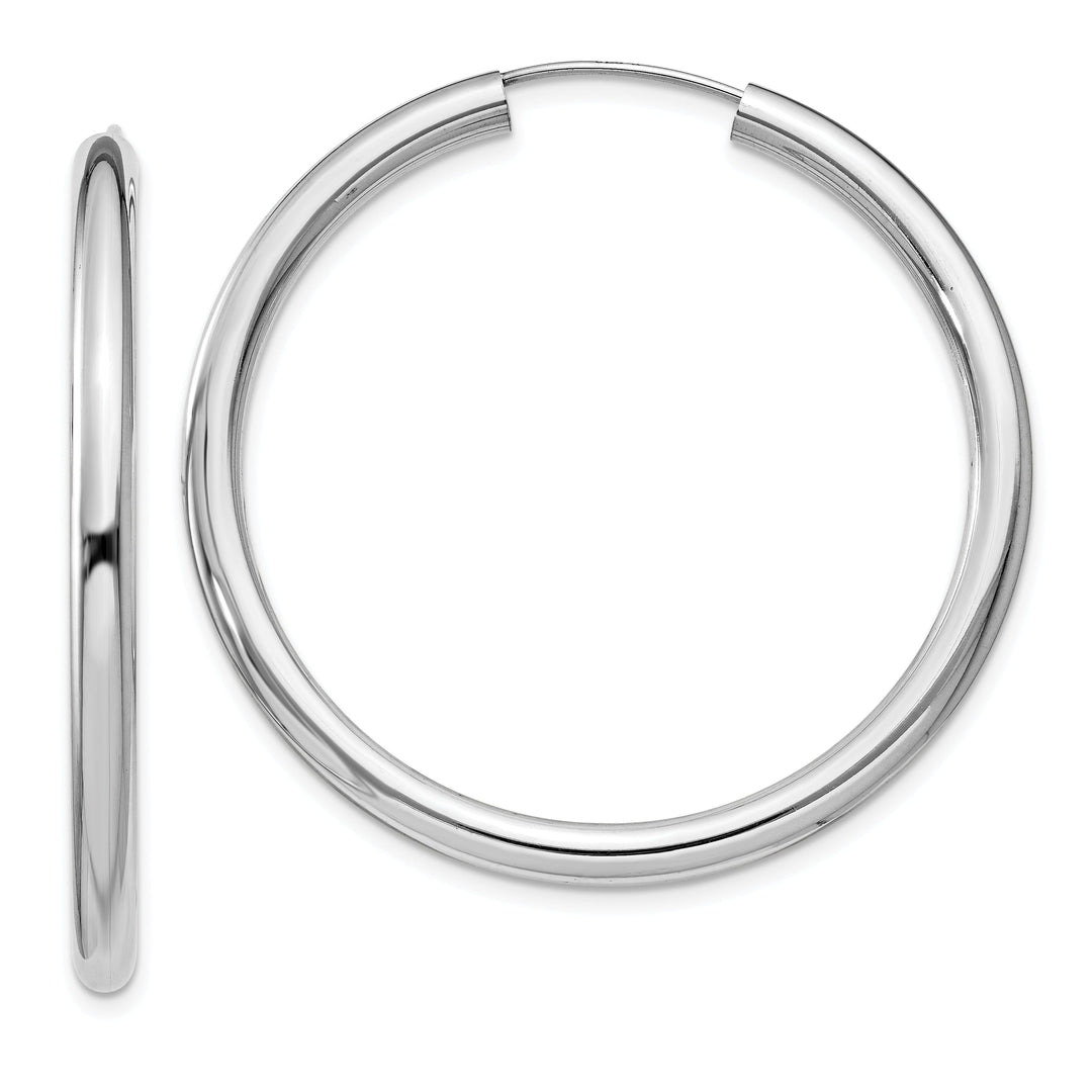 Silver Hollow Endless Tube Hoop Earrings 3mmx40mm