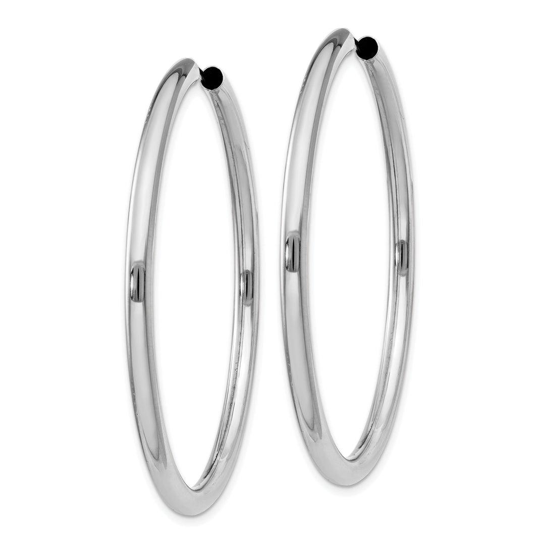 Silver Hollow Endless Tube Hoop Earrings 3mmx50mm