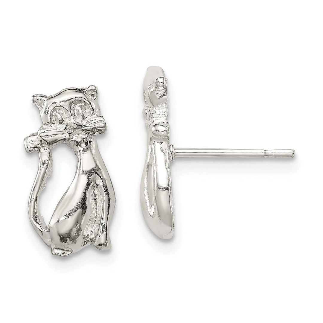 Sterling Silver Cat Mini Earrings