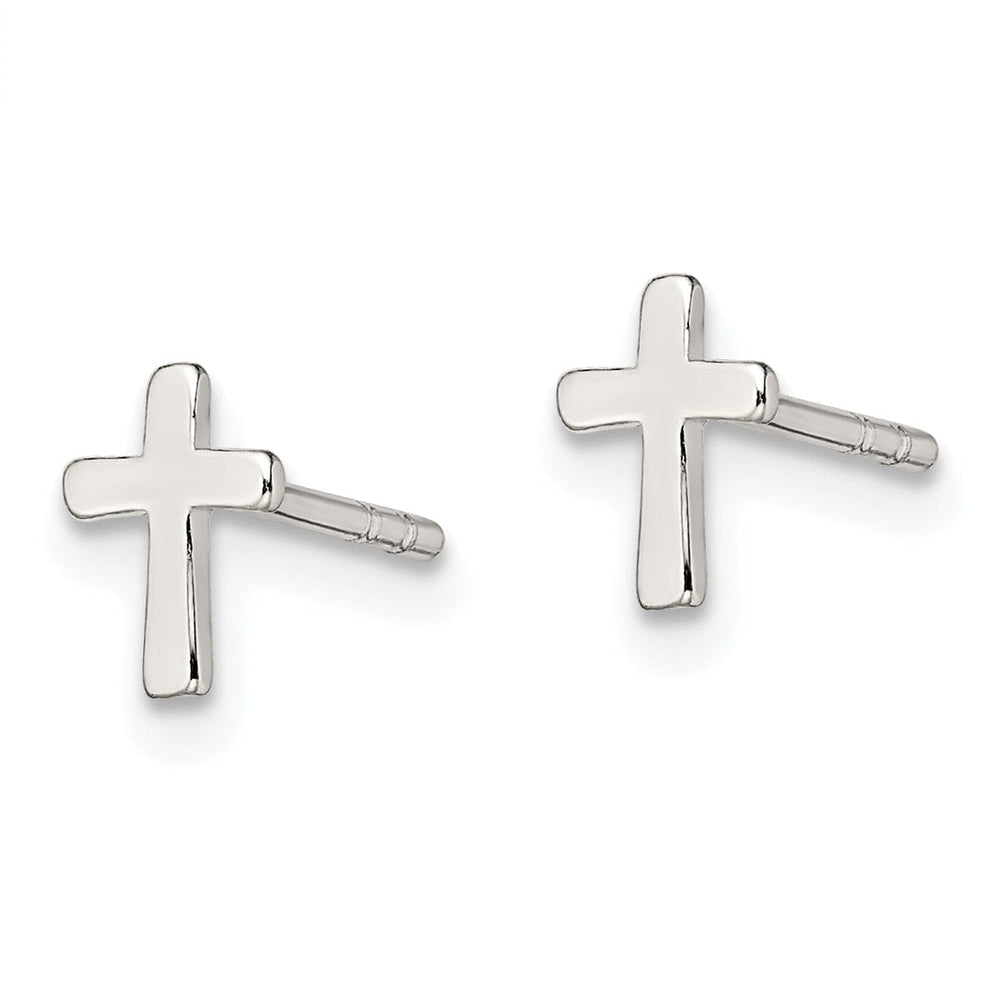 Sterling Silver Cross Mini Post Earrings