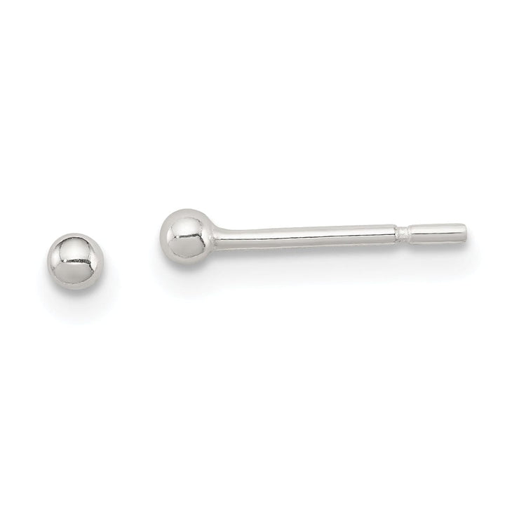 Sterling Silver Polished 2MM Ball Post Earrings