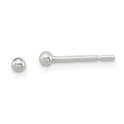 Sterling Silver Polished 2MM Ball Post Earrings