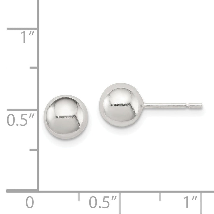Sterling Silver Polished 7MM Ball Post Earrings
