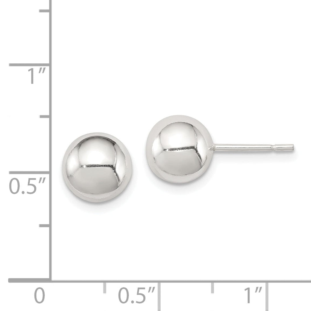 Sterling Silver Polished 8MM Ball Post Earrings