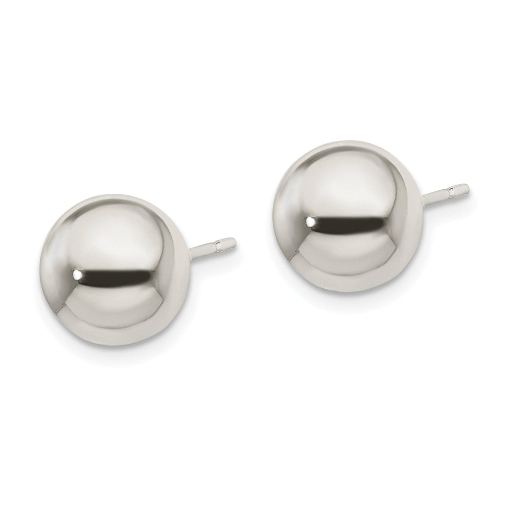 Silver Polished Finish 10MM Ball Post Earrings