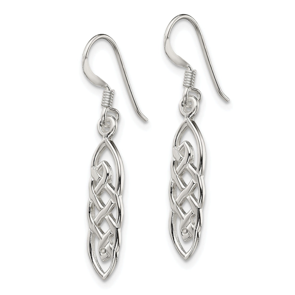 Sterling Silver Oblong Celtic Dangle Earrings
