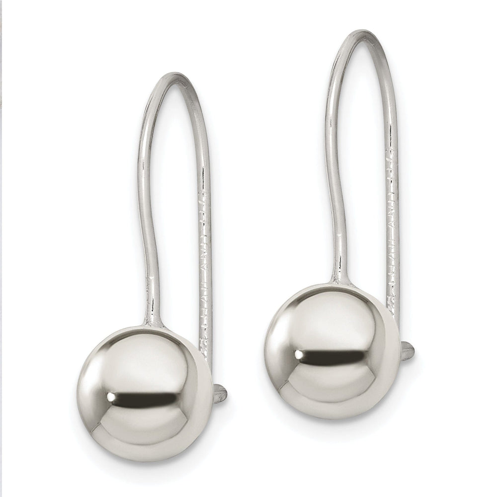 Sterling Silver 8MM Ball Hook Back Earrings