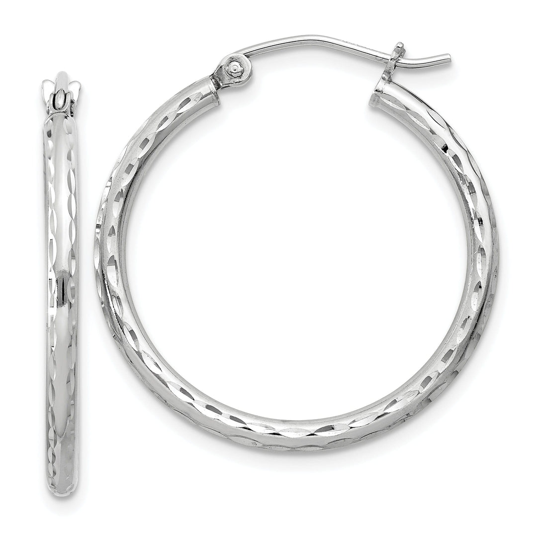 Silver Hollow D.C Round Hoop Wire Cluch Earring
