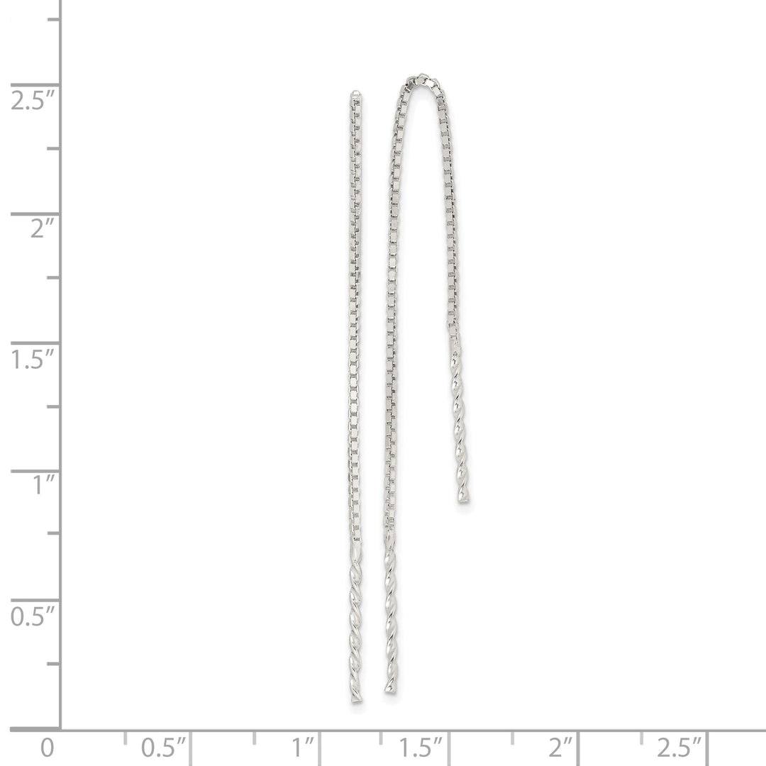 Sterling Silver Spiral Bar Threader Earrings