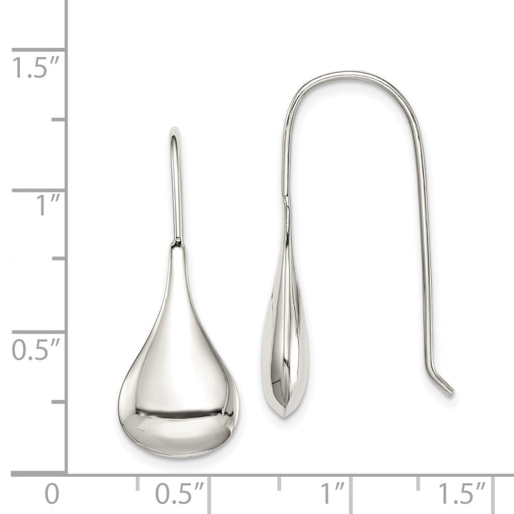 Sterling Silver Tear Drop Wire Drop Earrings