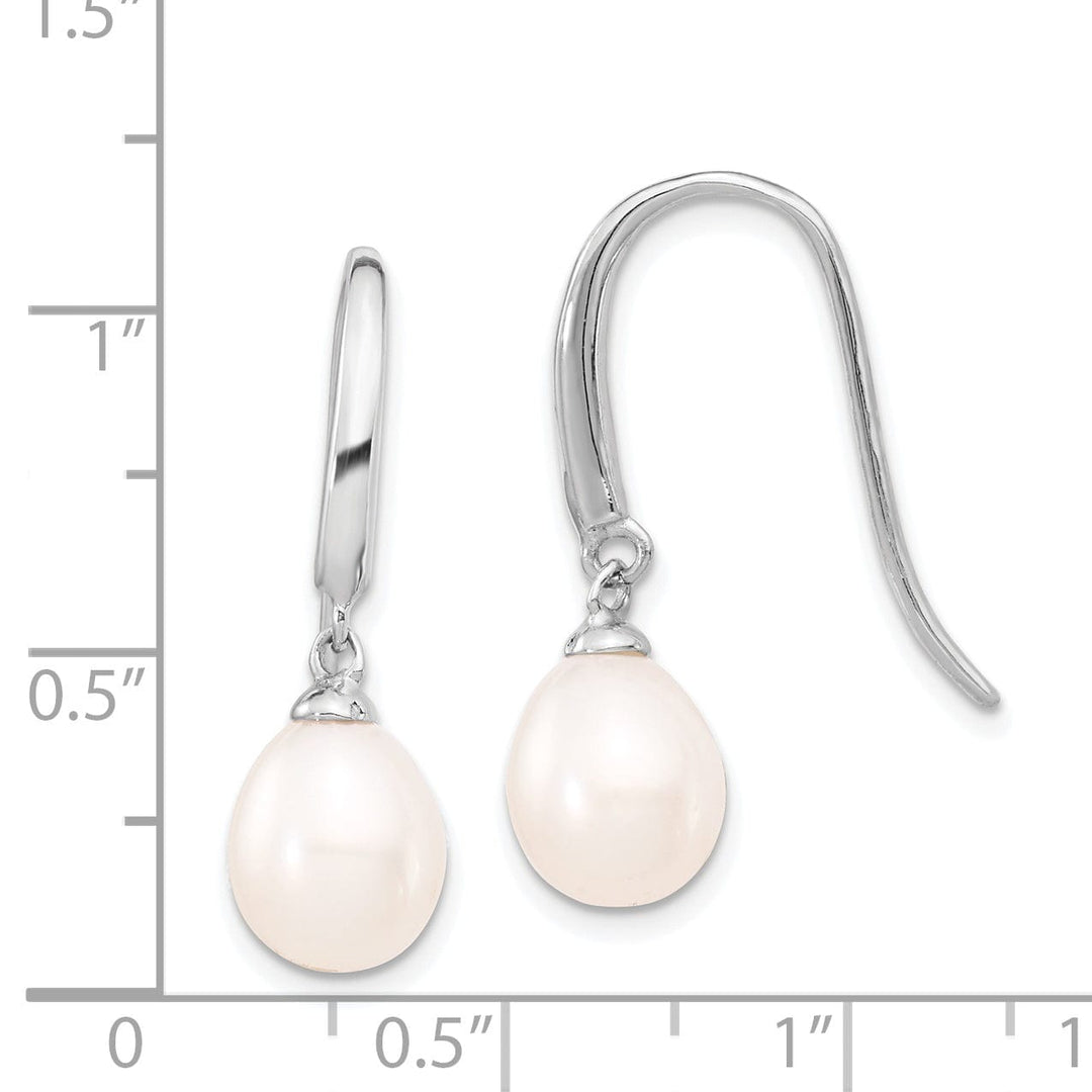 Silver Water Culture Pearl Dangle Hook Earrings
