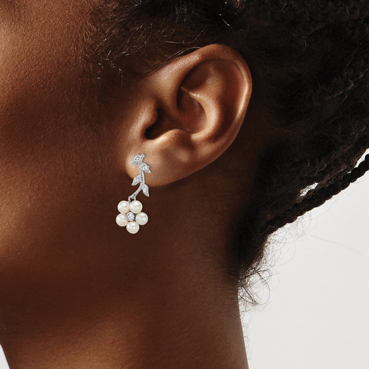 Silver Fresh Water Pearl Post Earrings