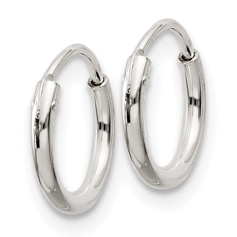 Sterling Silver Hollow Hoop Hinged Earrings