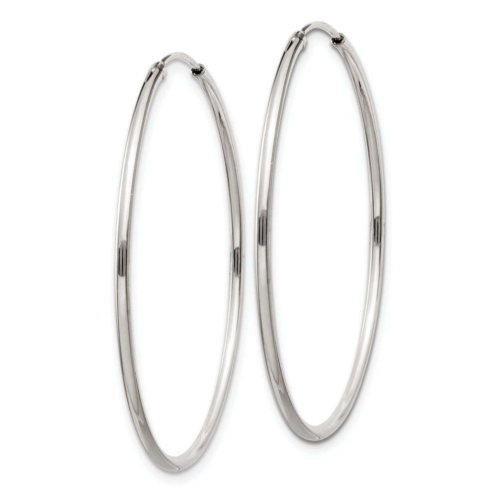 Sterling Silver Hollow Hoop Hinged Earrings