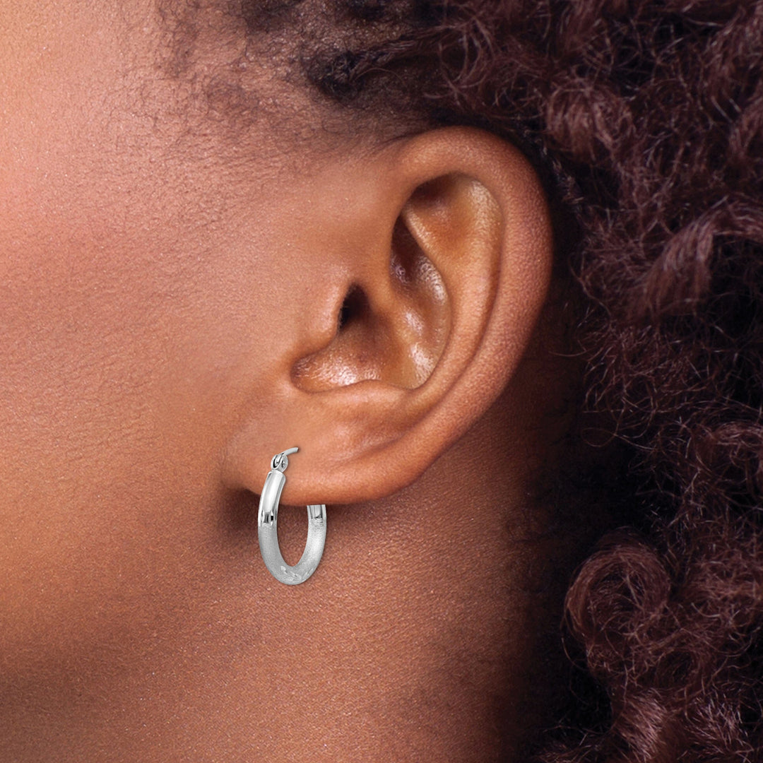 Silver D.C Round Hoop with Hinged Earrings