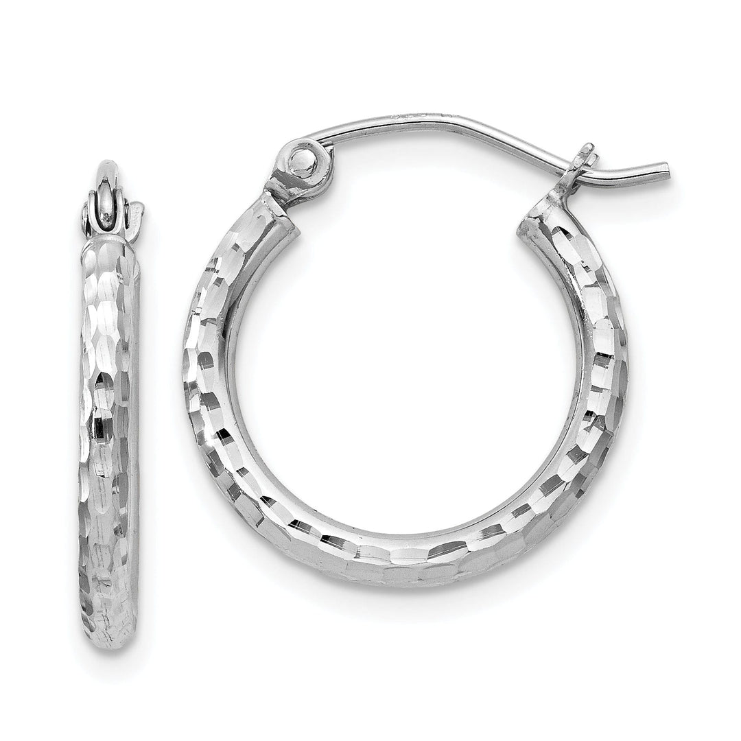Silver D.C Hollow Round Hoop Wire Cluch Earring