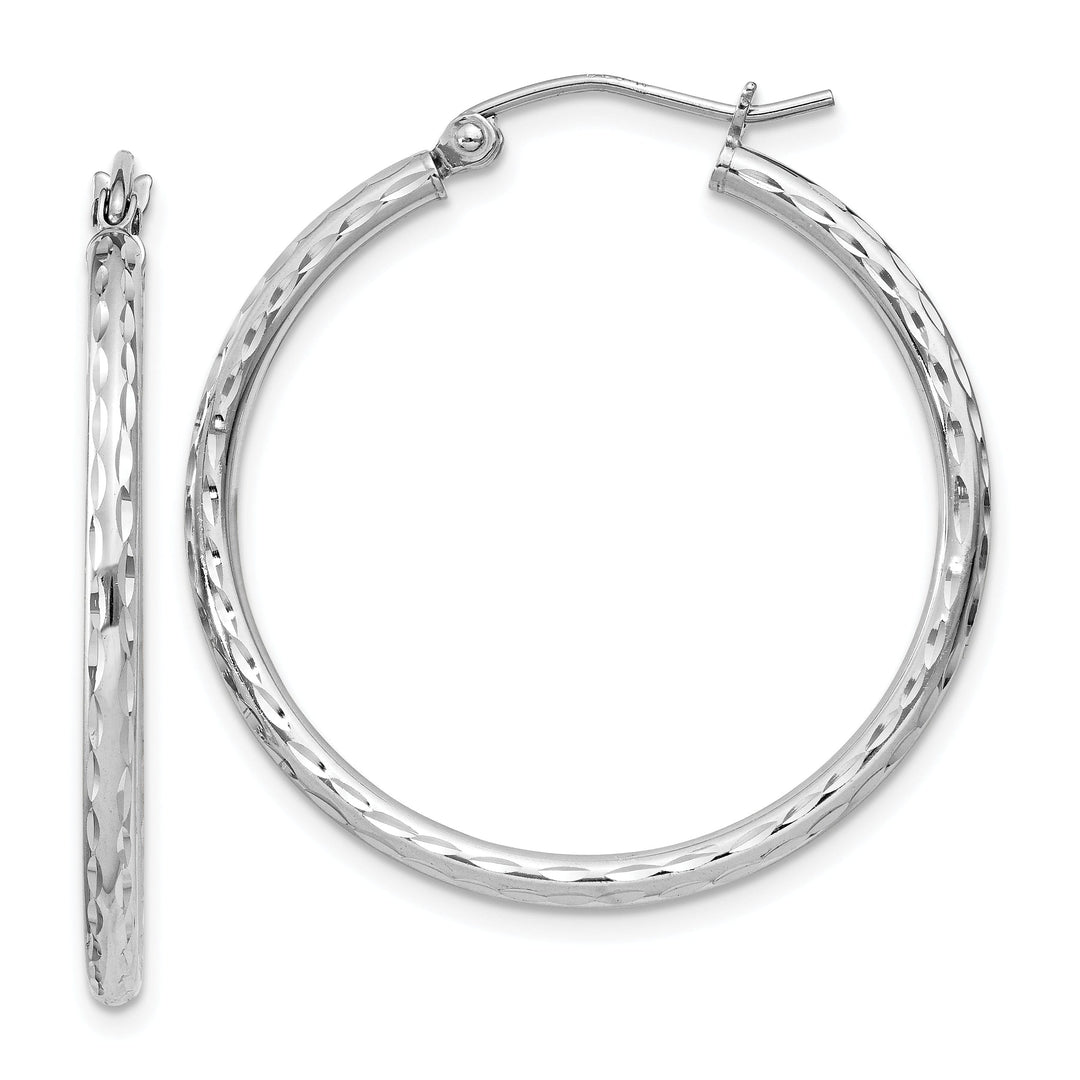 Silver D.C Hollow Round Hoop Wire Cluch Earring