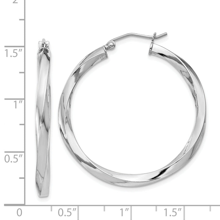 Sterling Silver 3MM Twisted Hoop Earrings