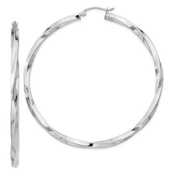 Sterling Silver 3MM Polished Twisted Hoop Earrings