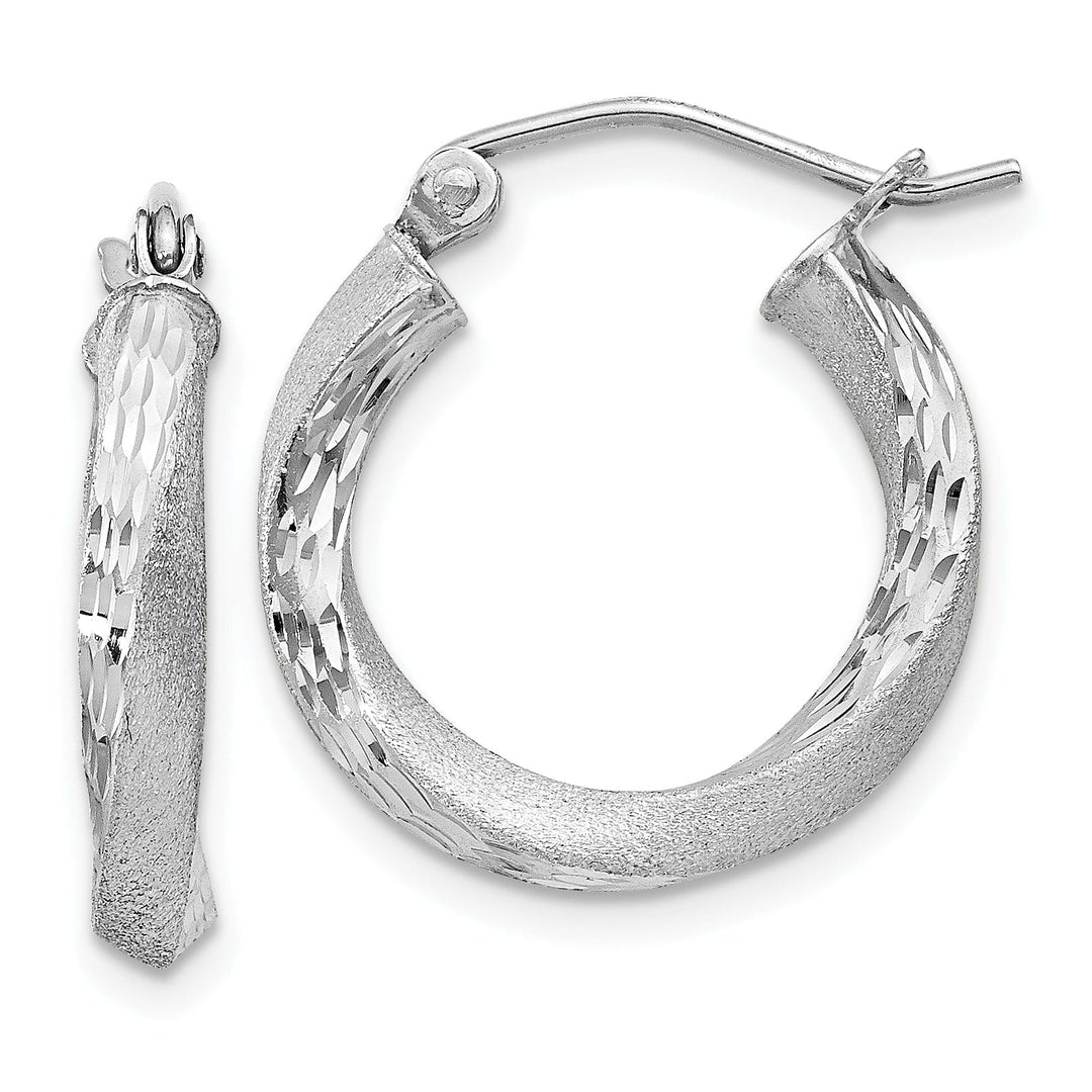 Sterling Silver Satin Finished D.C Twisted Hoops