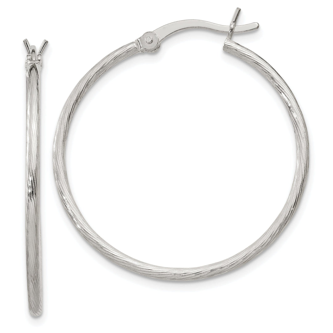 Sterling Silver classic Hoop design Earrings 30mm wide