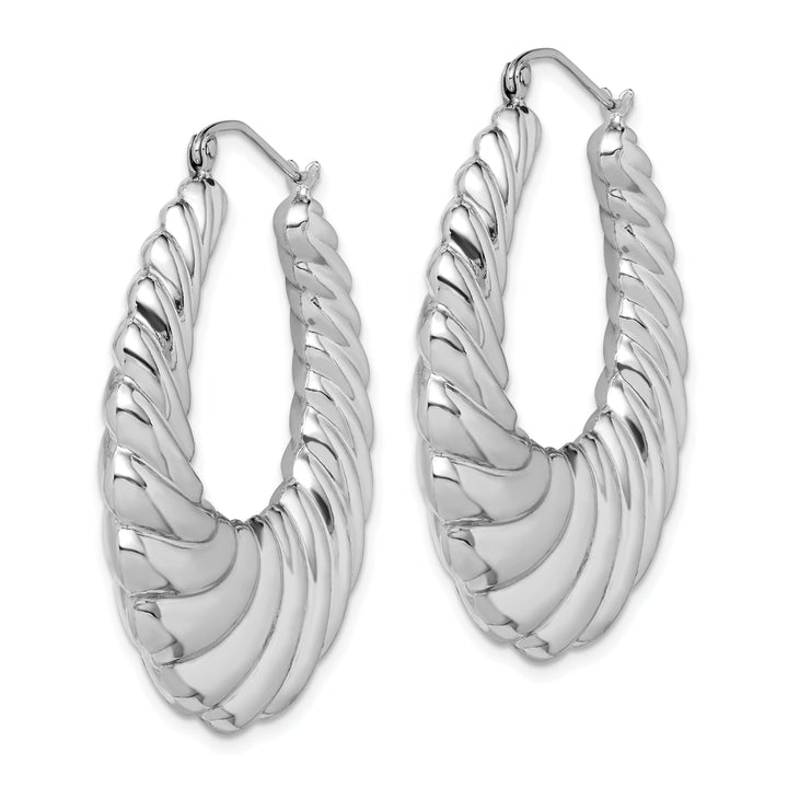 Sterling Silver Fancy Shrimp Hoop Earrings