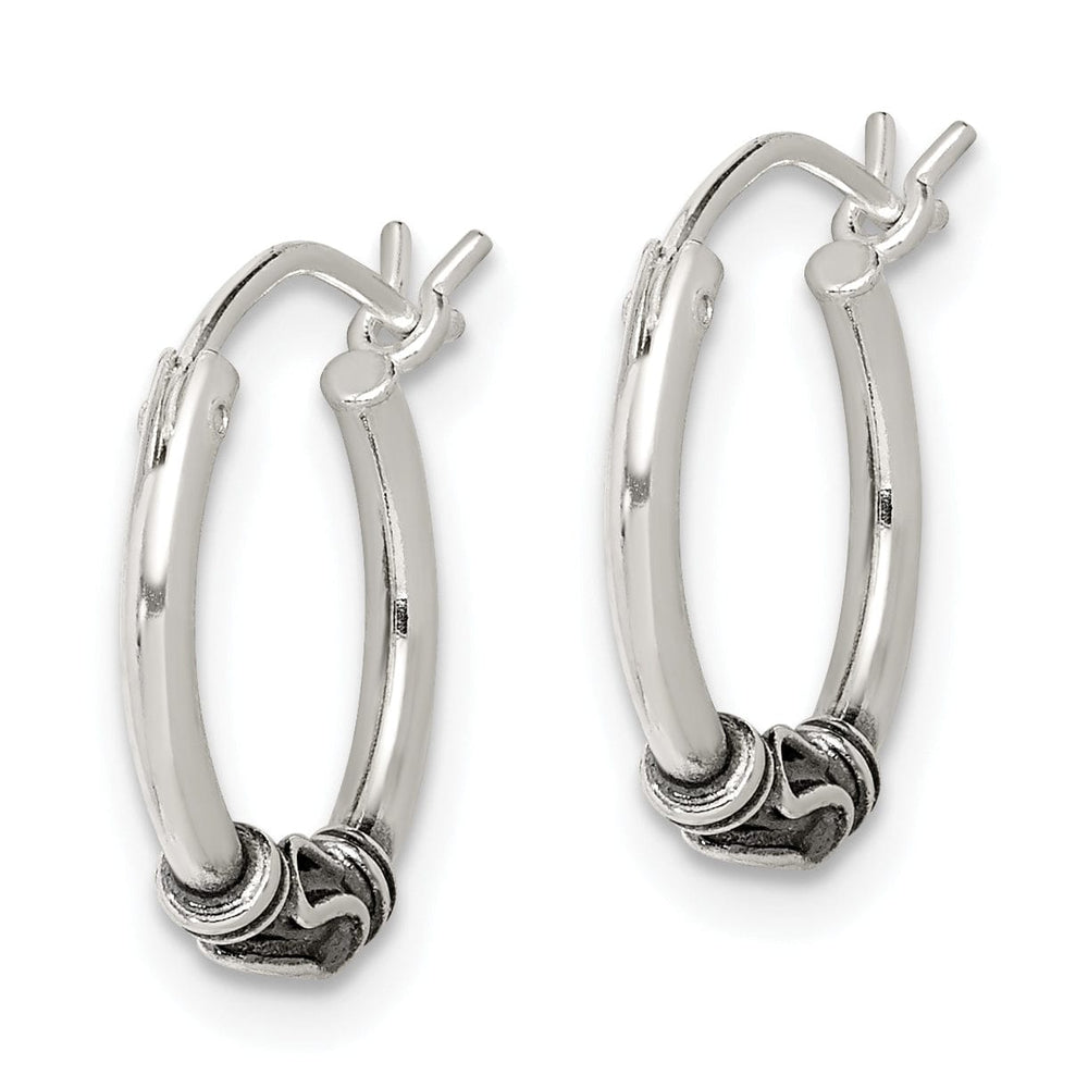 Silver Antiqued Hoop Wire and Clutch Earrings