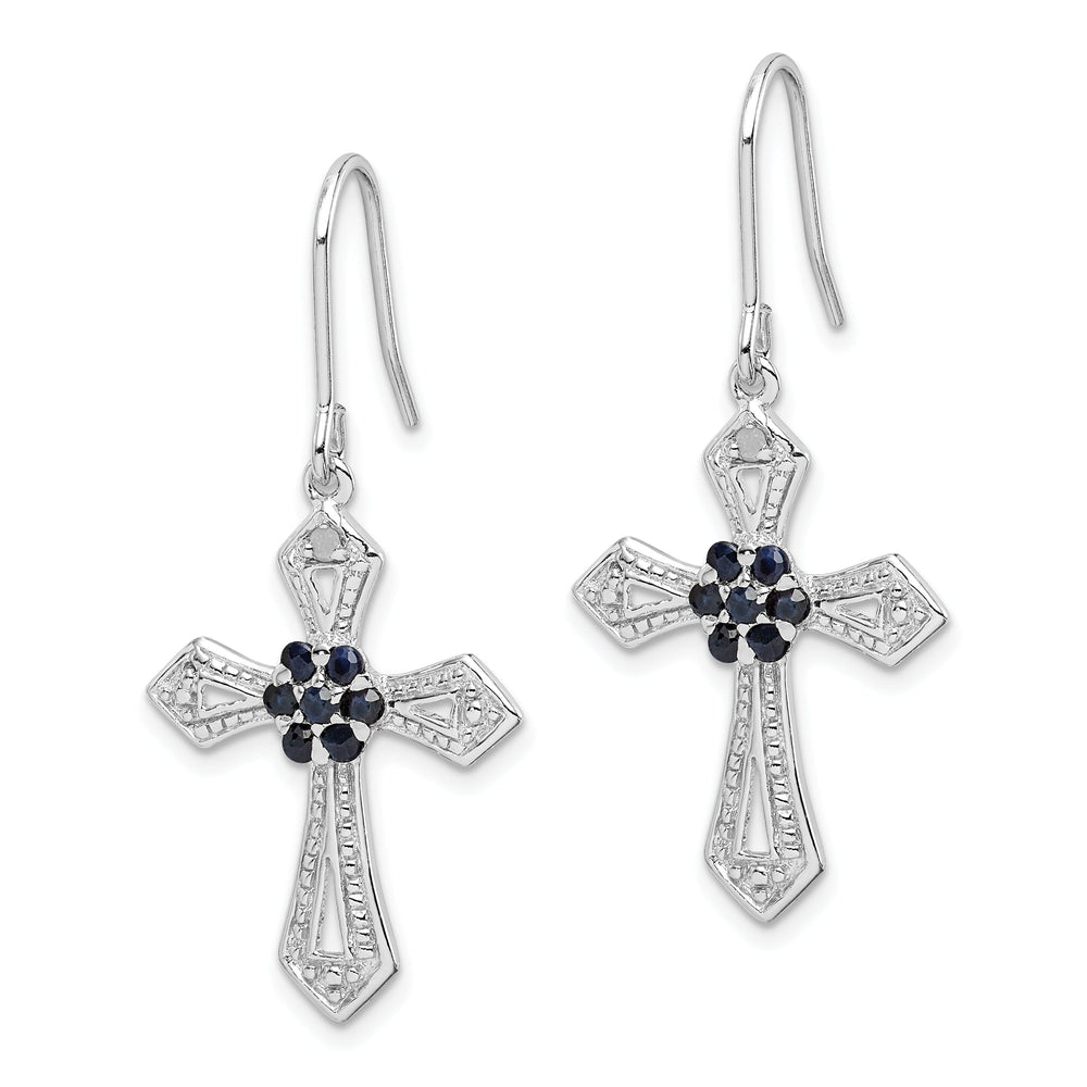 Sterling Silver Diamond Accent Cross Earrings